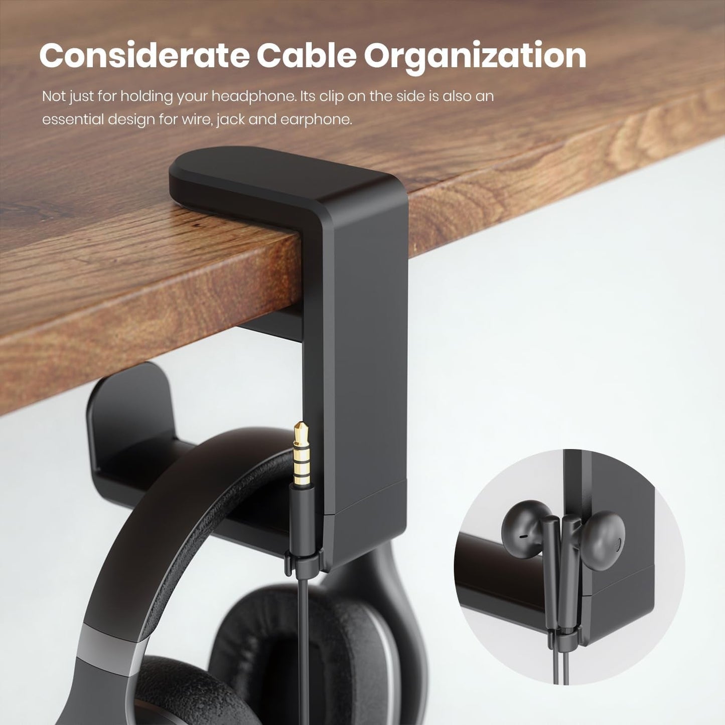 Adjustable Clamp Headphone Stand – Space-Saving Hook!