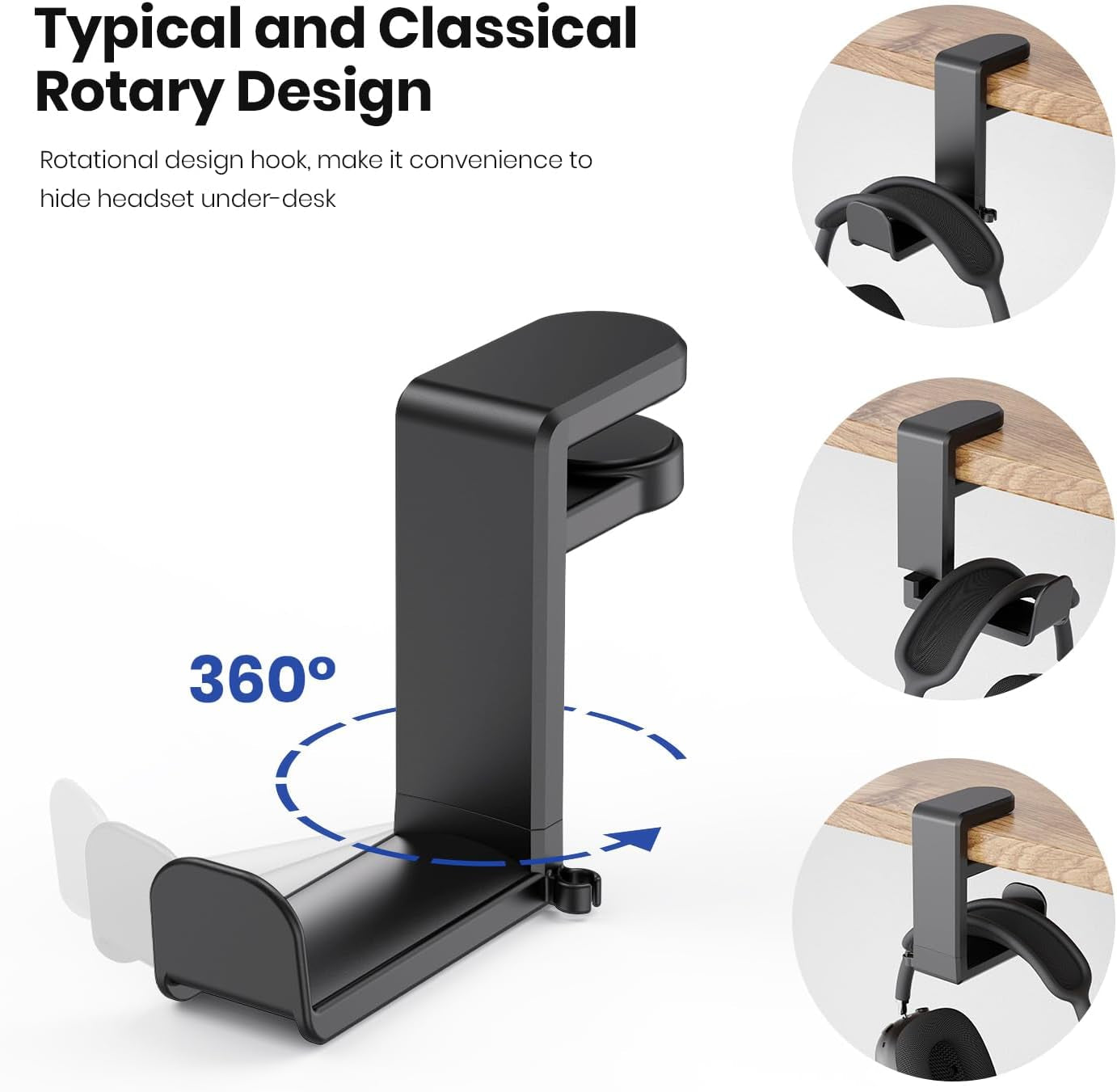 Adjustable Clamp Headphone Stand – Space-Saving Hook!