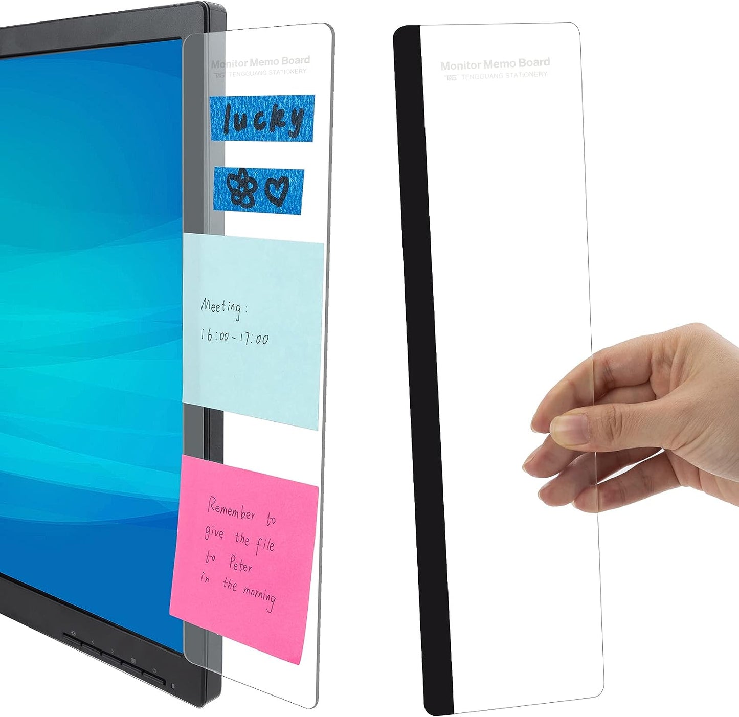 2-Piece Monitor Memo Board – Stick, Note & Stay Organized! - Idle Offices