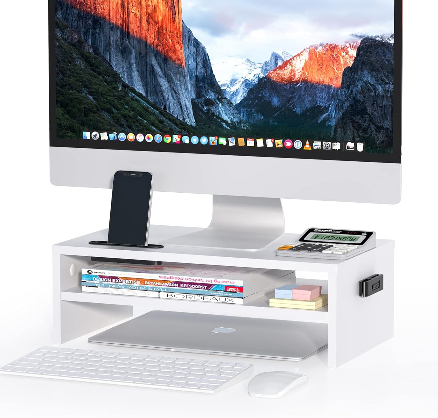 Rise & Shine: 16.5” 2-Tier Monitor Stand with Storage! - Idle Offices