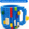 Caffeine Meets Creativity: Build-On Brick Mug on your desk, Grown-Ups, and Office Tinkerers (Blue)