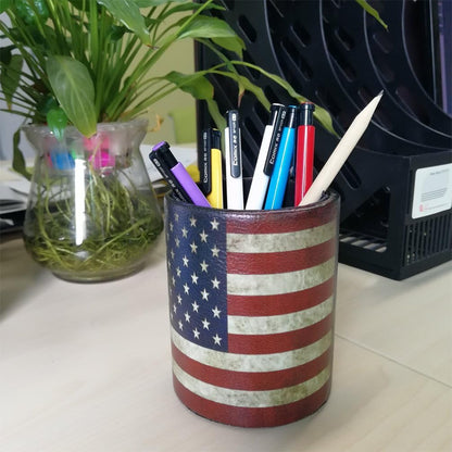 The Write to Organize: American Flag Pen Holder Desk Cup for Proud Patriots!