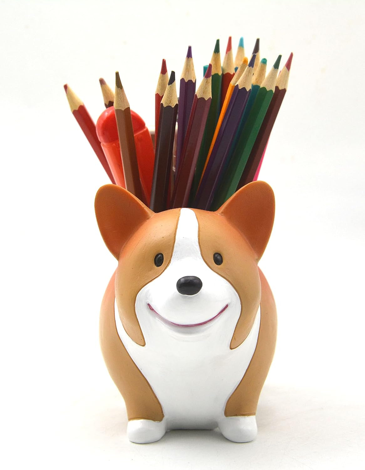 Creative Cute Desk Accessories Corgi Pen Pencil Holder with Phone Stand Pen Cup Office Decor Home Office School Desk Decor Corgi Gift for Women Men