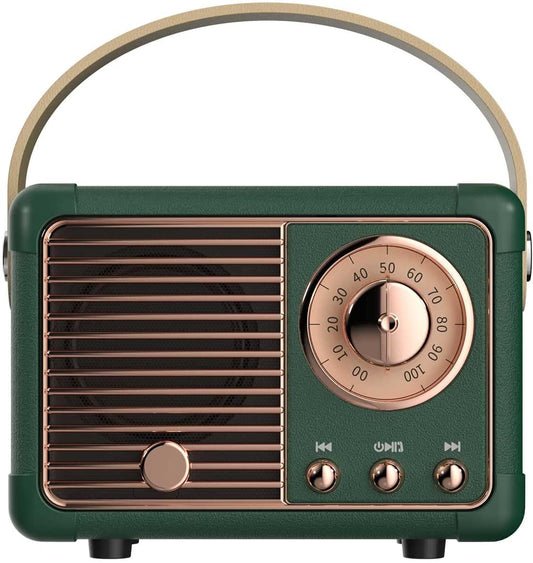 Blast from the Past: Retro Bluetooth Speaker for iPhone & Android with Big Vintage Vibes (Green)