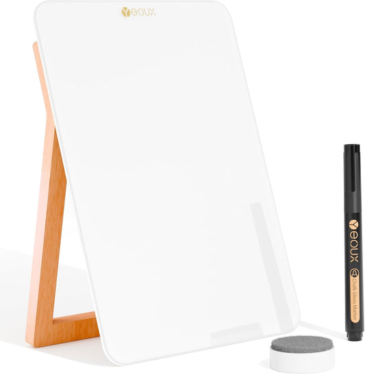 Desk-Sized 9.5x6.7” Glass Whiteboard – Sleek & Smart!